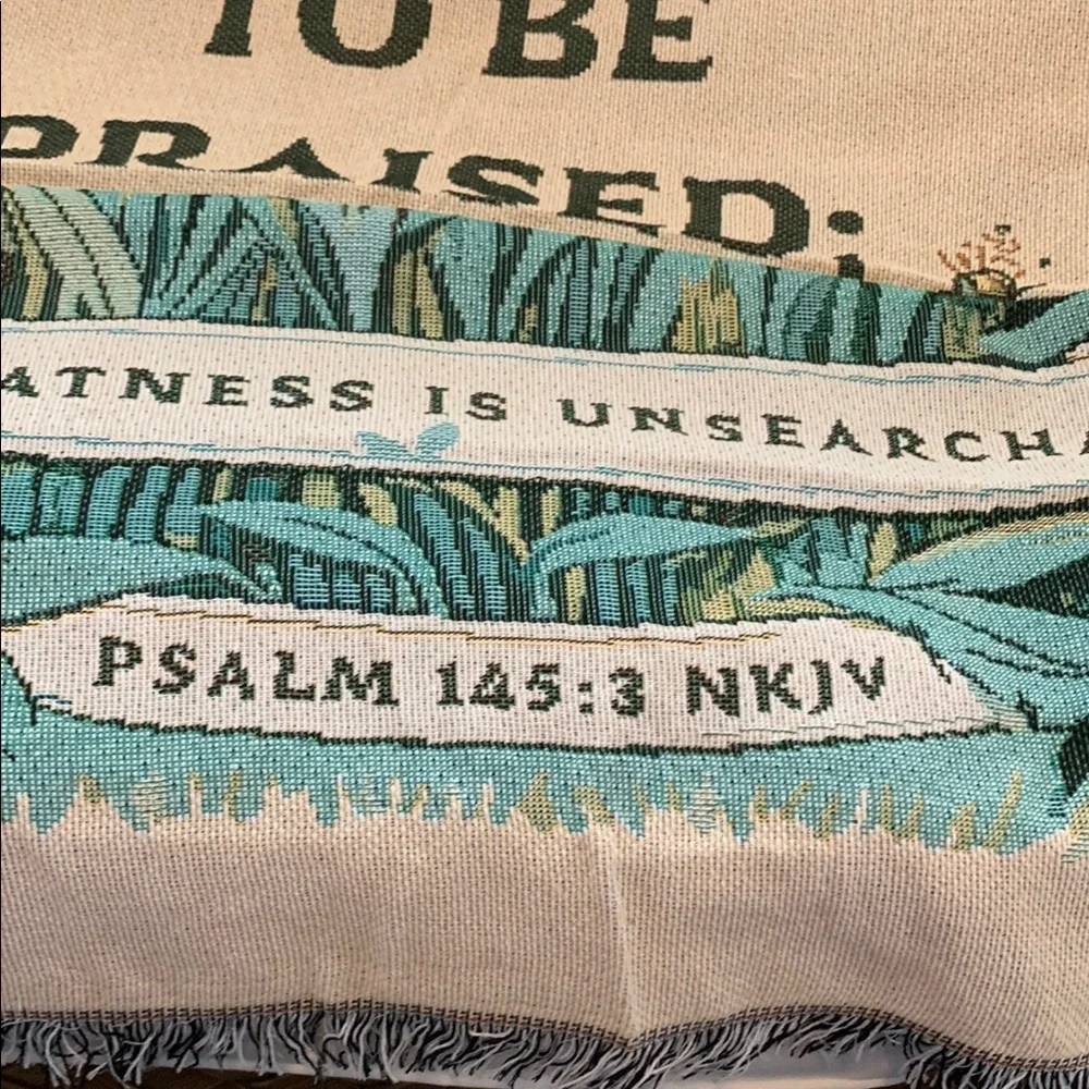 Throw with Scripture Verse NWOT